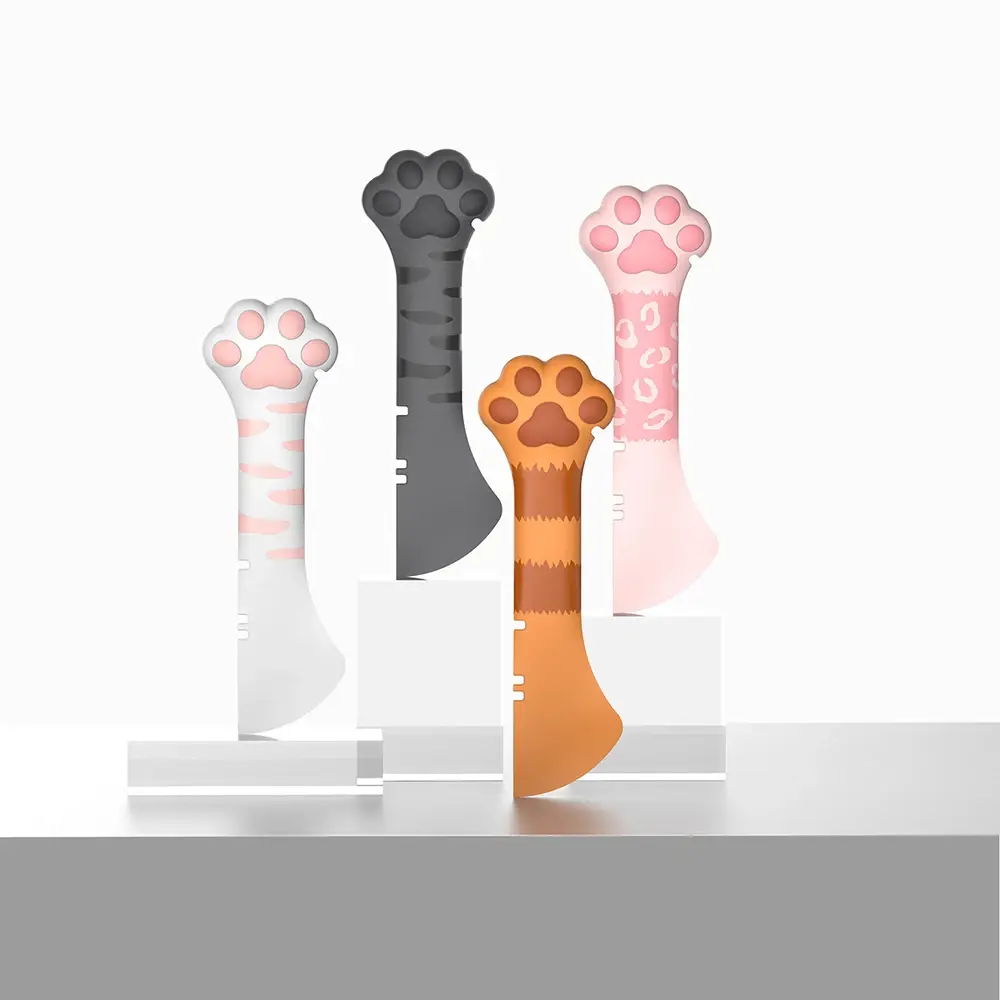 Pet Canned Opener Multifunction  Silicone Bionic Cat Paw Shaped Can Opener Wet Food Mixing Spoon Pets Tableware Pet Accessories