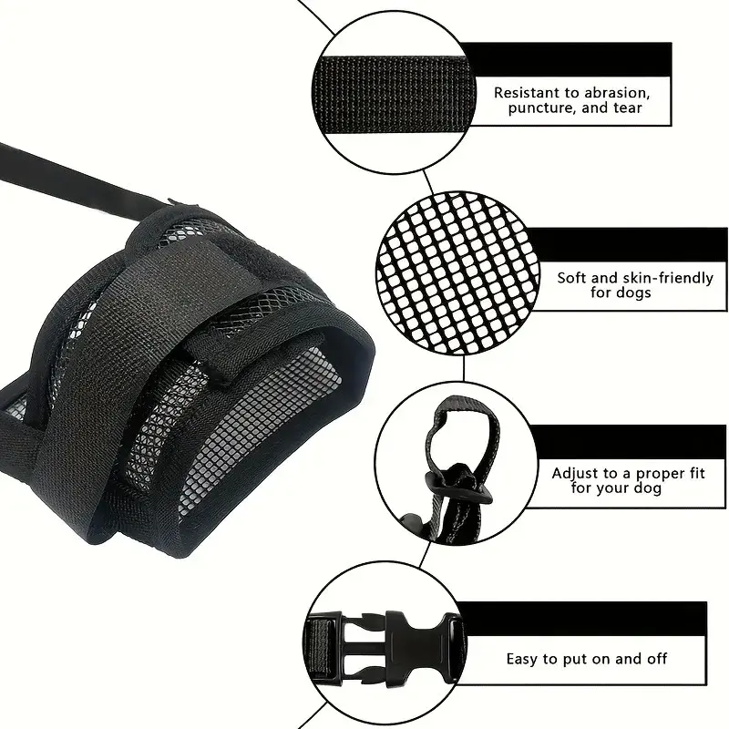 Adjustable Dog Muzzle for Small Medium Large Dogs Summer Mesh Breathable Dog Mouth Cover Anti-bite Anti-bark Pet Supplies