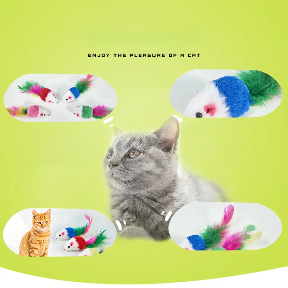 10pcs Plush Mouse Cat Toys Simulation Plush Sound Mouse Toys for Kitten Cat Interactive Game Playing Kitten Pet Supplies