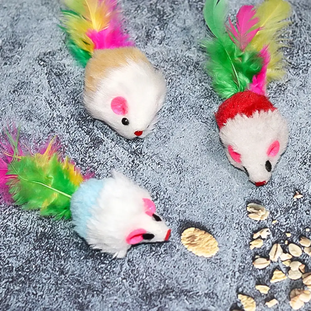 10pcs Plush Mouse Cat Toys Simulation Plush Sound Mouse Toys for Kitten Cat Interactive Game Playing Kitten Pet Supplies