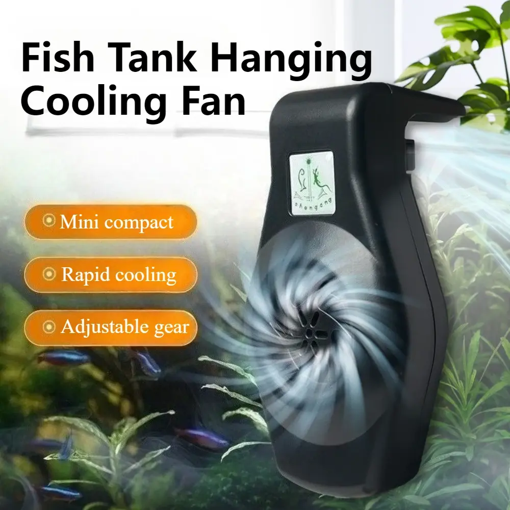 Aquarium Cooling Fan USB Fish Tank Fan Fast Cooling and Heat Dissipation Mini Powerful Fan with Speed Regulation