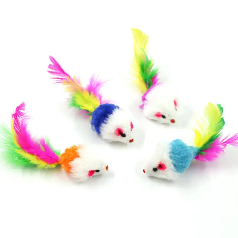 10pcs Plush Mouse Cat Toys Simulation Plush Sound Mouse Toys for Kitten Cat Interactive Game Playing Kitten Pet Supplies