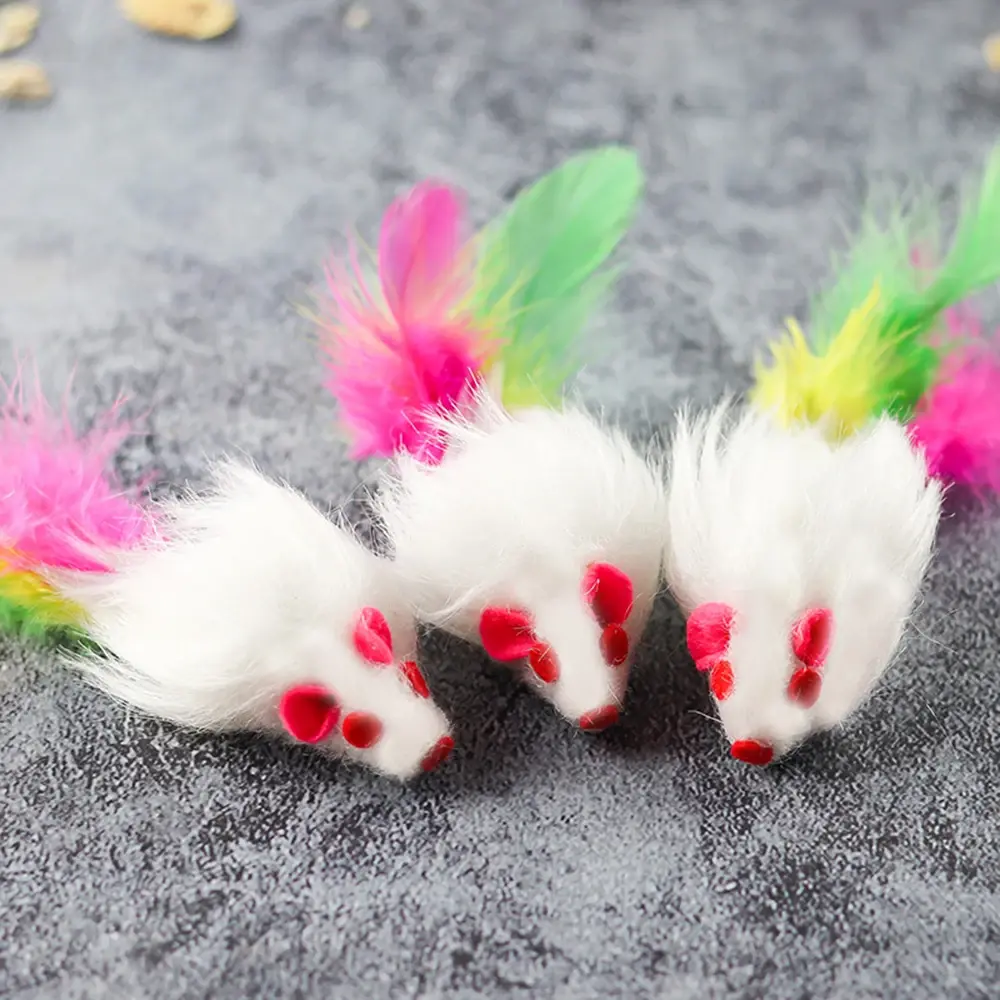 10pcs Plush Mouse Cat Toys Simulation Plush Sound Mouse Toys for Kitten Cat Interactive Game Playing Kitten Pet Supplies