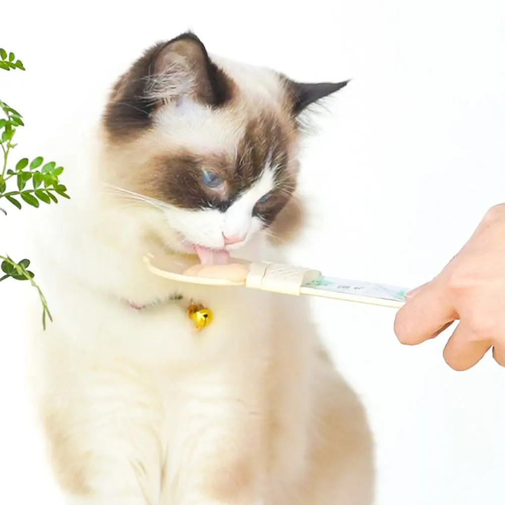 Cat Food Spoon Squeeze Liquid Food Portable Feeding Tool Hanging Food Can Snack Dispenser for Cats