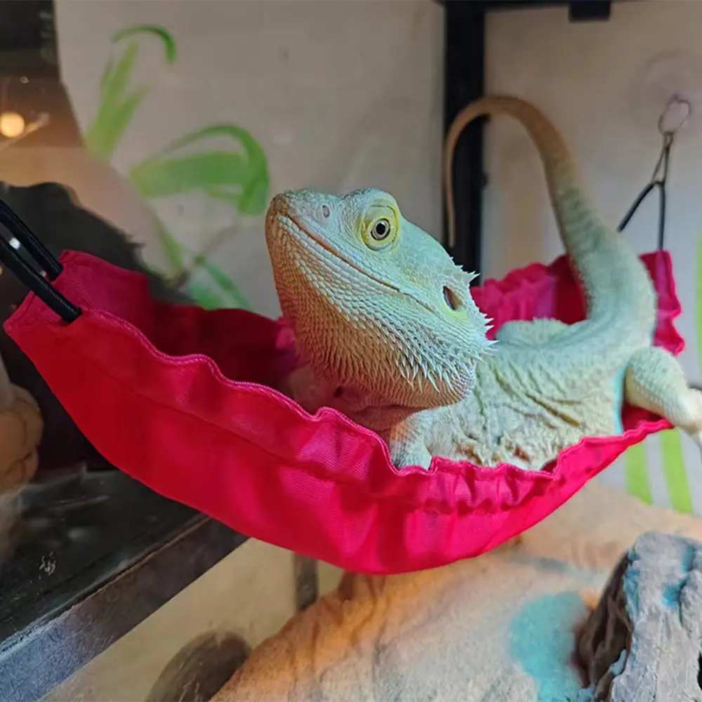 Color-Changing Lizard Hammock Swing Bed Hanging Reptile Tank Accessories with Suction Cups for Bearded Dragon Chameleon