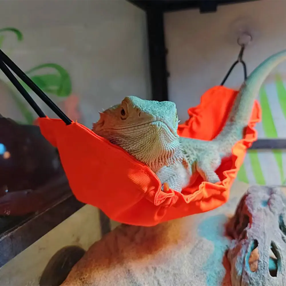 Color-Changing Lizard Hammock Swing Bed Hanging Reptile Tank Accessories with Suction Cups for Bearded Dragon Chameleon