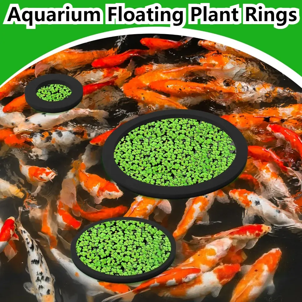 5pcs Aquarium Floating Plant Rings Fish Tank Fish Feeding Rings Floating Grass Blocking Rings Pond Aquarium Accessories