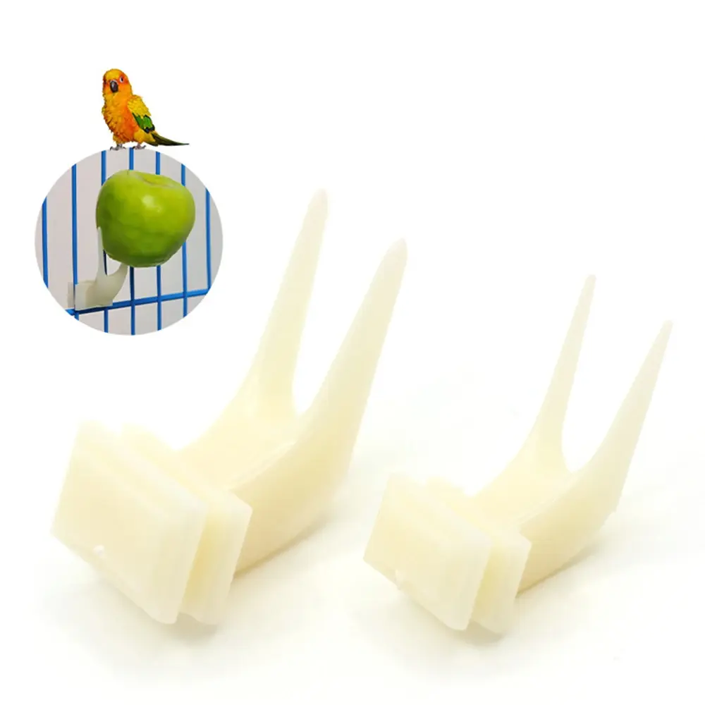 5pcs Durable Plastic Bird Fruit Forks - Hanging Parrot Food Holder for Cage Outdoor Window Feeder Birdcage Accessories