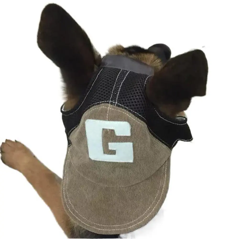UPF50+ Dog Sun Hat Breathable Adjustable Summer Baseball Cap Mesh Ear Ventilation Pet Hat For Dogs Of All Sizes Outdoor Use
