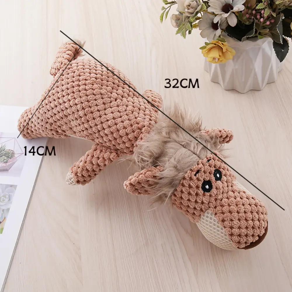Cute Plush Squeaky Stuffed Toys Pet Toy for Large Dogs Fleece Durable Chewing Molar Teeth Cleaning Cute Soft Dog Toys