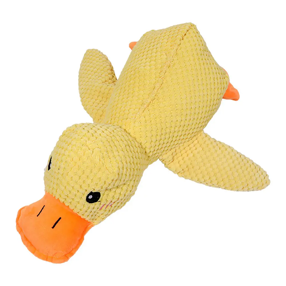 S/M/L Cartoon Bite Resistant Yellow Duck Dog Toy Plush Companion Sleeping Ducks Teeth Grinding Sound Relief Duck Sound Pet Toys
