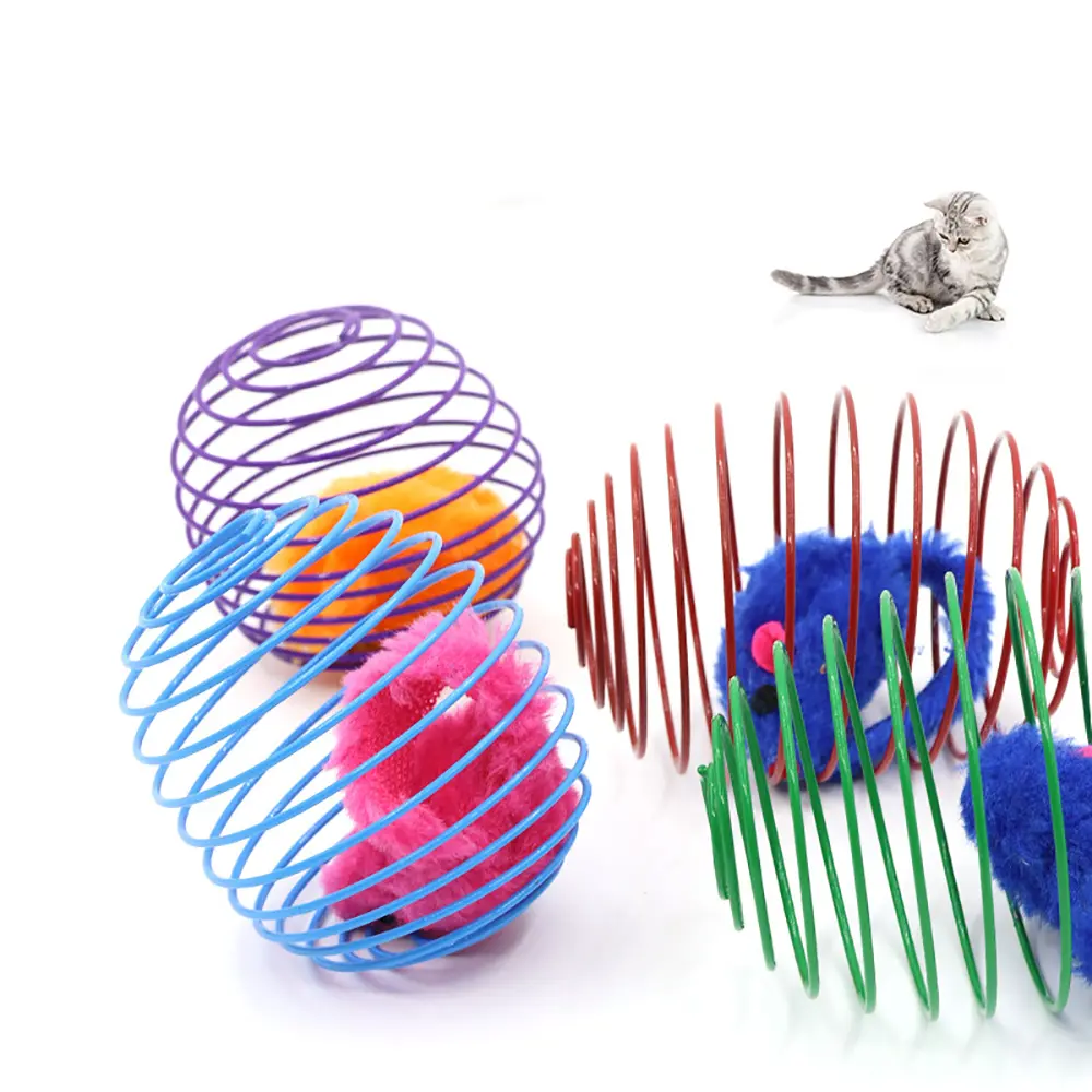 Stretchable Cat Toys Interactive Rolling Ball Mouse Cage Random Color Pet Accessories