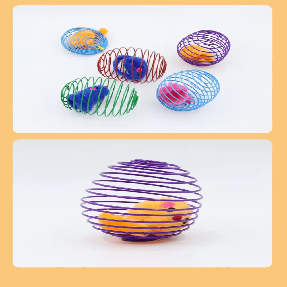 Stretchable Cat Toys Interactive Rolling Ball Mouse Cage Random Color Pet Accessories
