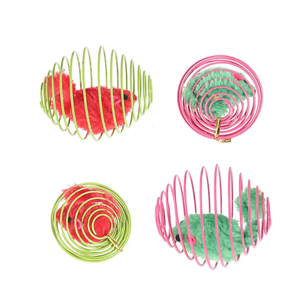 Stretchable Cat Toys Interactive Rolling Ball Mouse Cage Random Color Pet Accessories