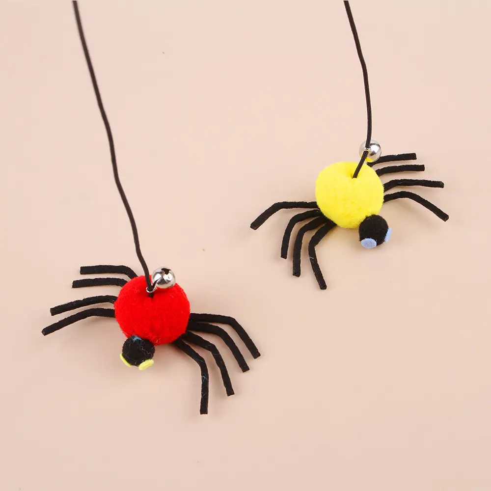 Cat Pet Toy Hanging Door To Relieve Depression Swinging Hanging Elastic Rope Feather Playing Stick Bell Spider Stick Pet Supply
