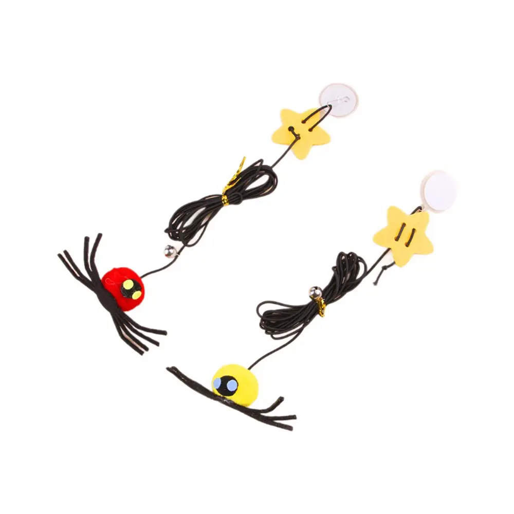 Cat Pet Toy Hanging Door To Relieve Depression Swinging Hanging Elastic Rope Feather Playing Stick Bell Spider Stick Pet Supply