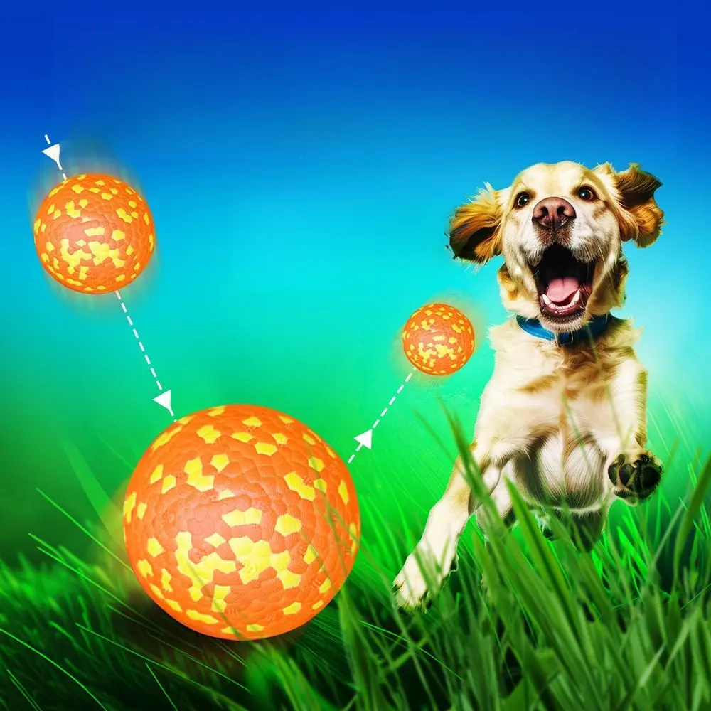 High Elastic 3D Protrusions EPTU Natural Dog Ball Toy for Aggressive Chewers Anxiety Relief & Fetch throwing