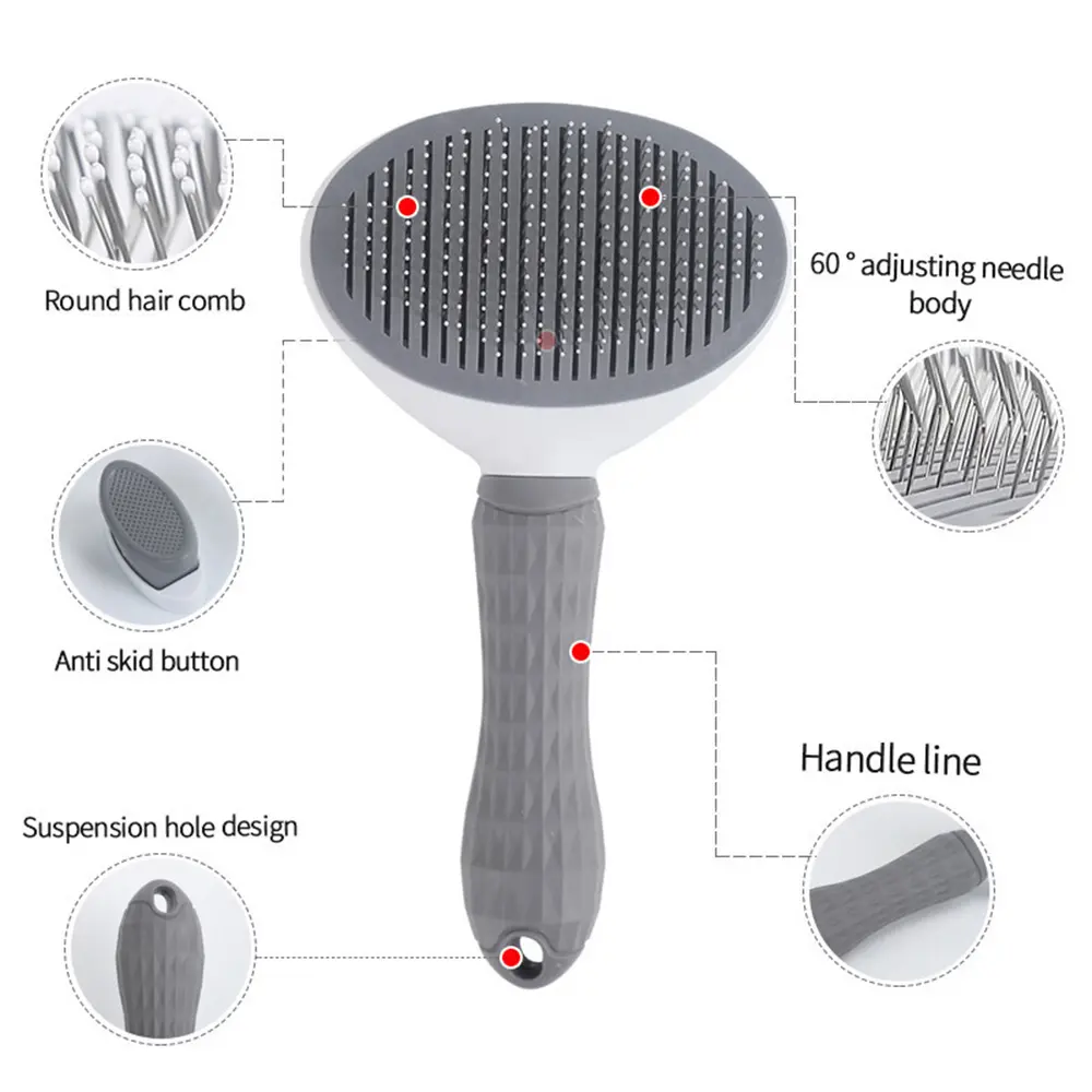 Self Cleaning Pet Hair Remover Brush Pet Dog Brush Cat Comb For Dogs Cats Grooming Tools Pets Dematting Comb Dogs Accessories