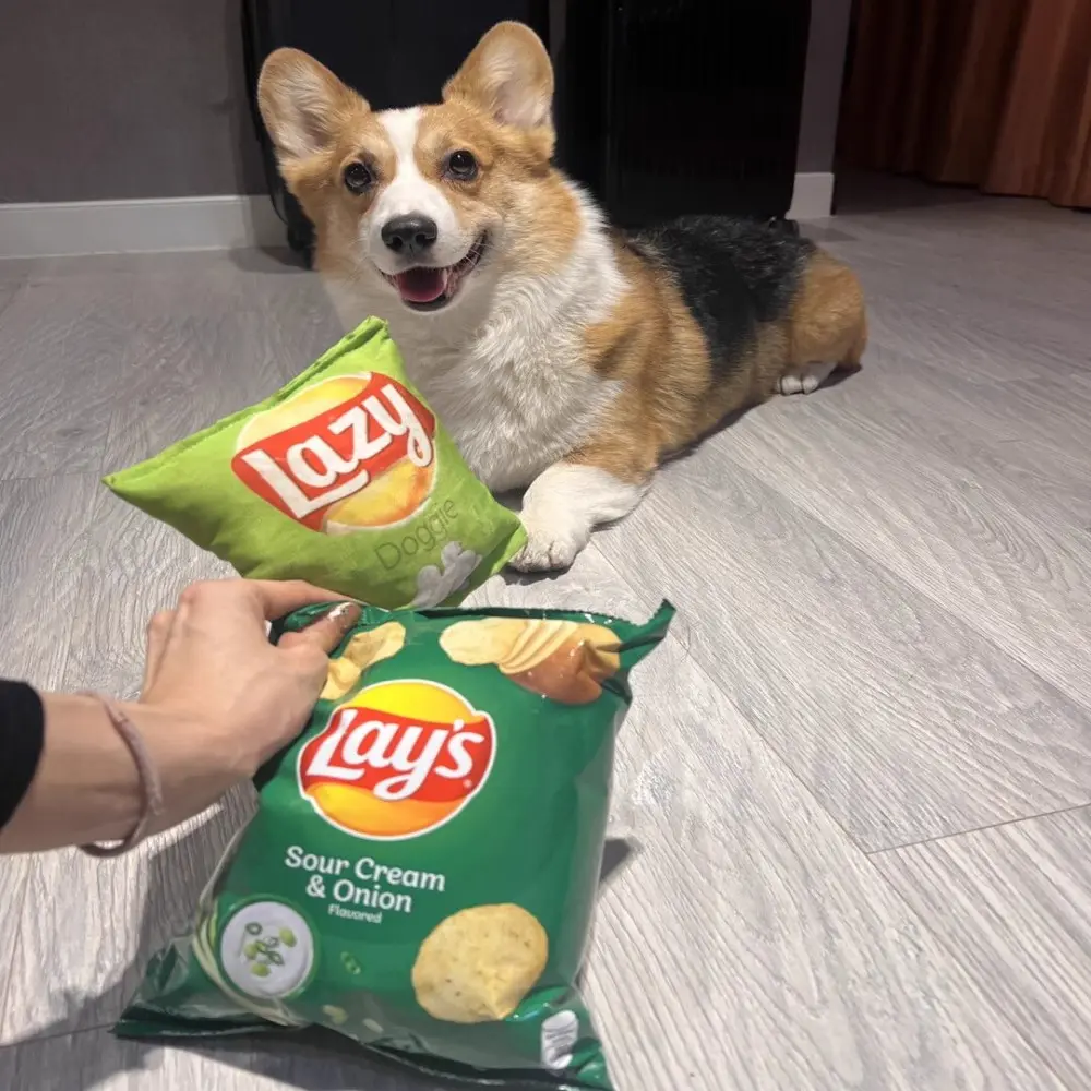 Bite-Resistant Funny Crisps Dog Plush Toys Cleaning Teeth Oral Cavity Puppy Chew Molars Washable Doll Pet Accessories