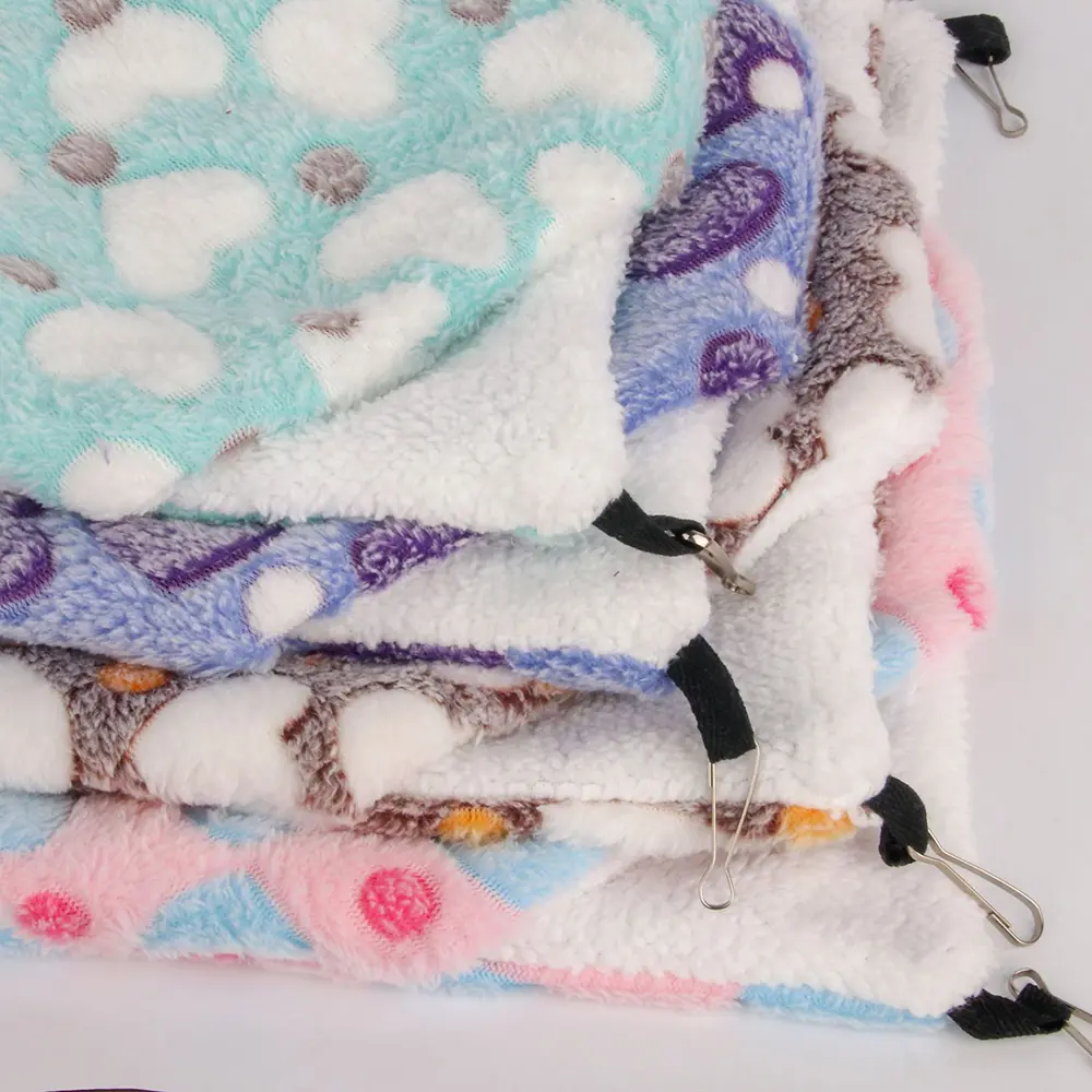 Rat Hamster Guinea Pig Hammock Hanging Hammock Double Layer Chinchilla Warm Fleece Hanging Hammock Bed Cage Accessories