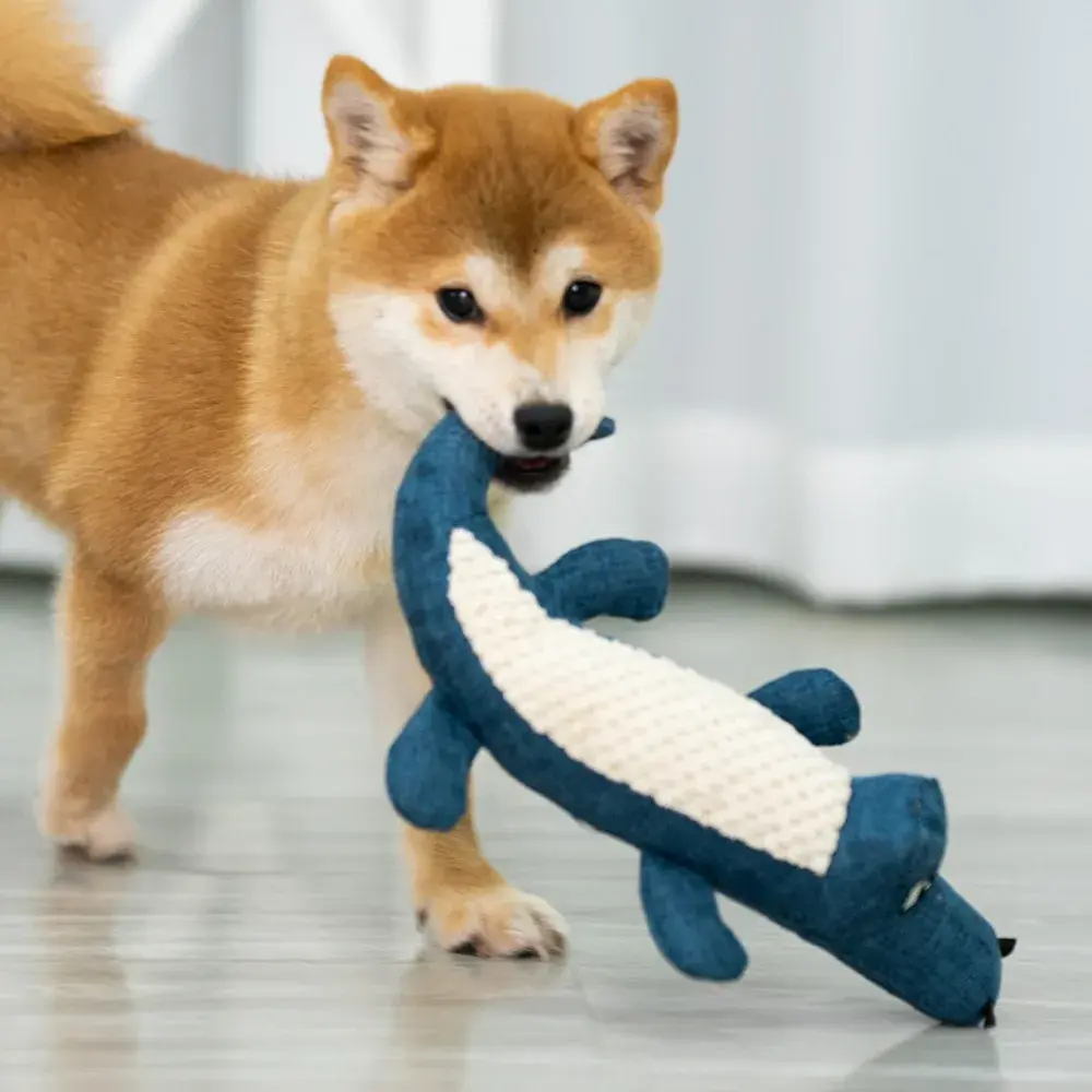 Squeaky Sound Pet Dog Toys Plush Toy for Small Dogs Pet Fun Crocodile Shape Durable Chewing Grinding Pet Supplies Cute Toy