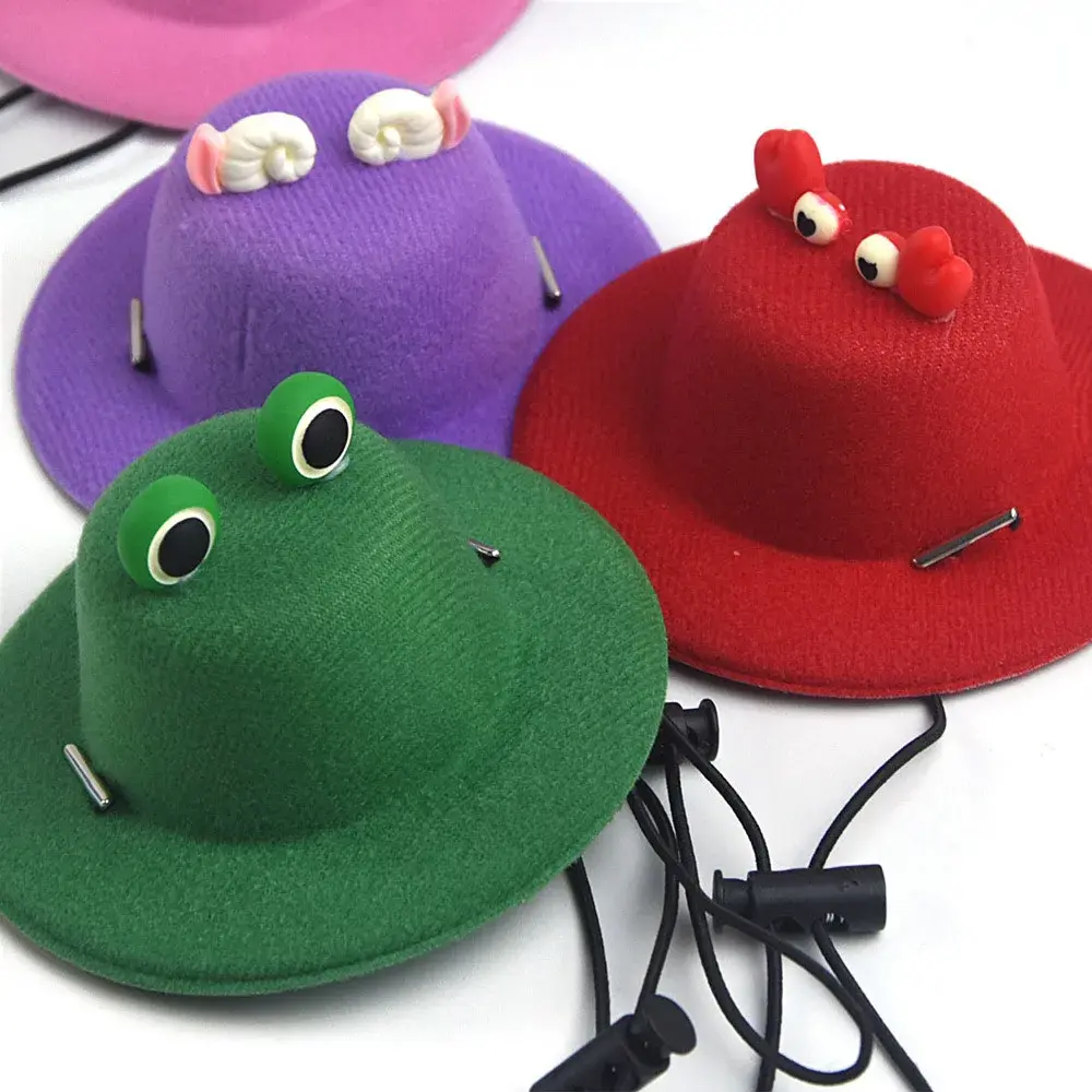 Cute Funny Pet Hat Cute Cartoon Animal Adjustable Dog Hat Summer Sun Hat for Small Dogs Cats Photo Props Pet Supplies