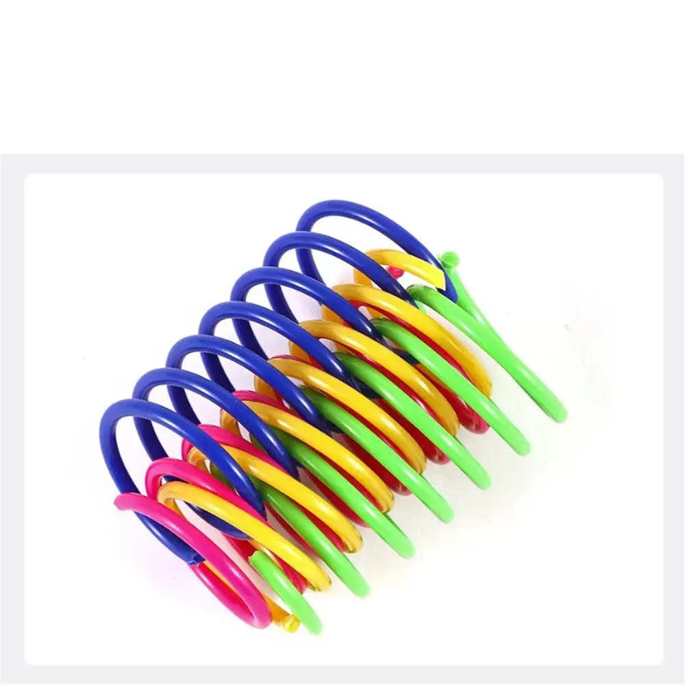 4Pcs Cat Spring Toys Kitten Coil Spiral Springs Interactive Toy Colorful Springs Cat Self-pleasure Toy Pet Supplies