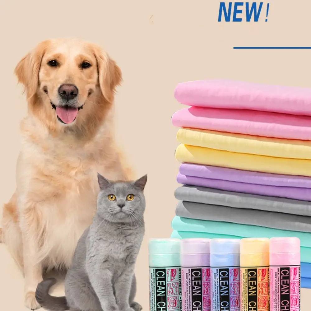 Dog Cat Soft PVA Absorbent Bath Towel Pet Quick Drying Towels Pet Bathrobe Convenient Cleaning Towel Pet Supplies