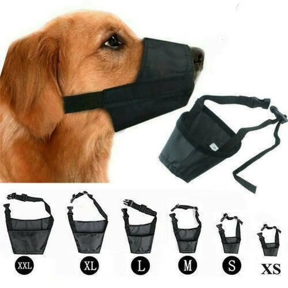 Anti Bite Barking Dog Muzzle Adjustable Soft Nylon Material Pet Muzzle Anti Pet Biting Outdoor Mask For Large Ferocious Dogs