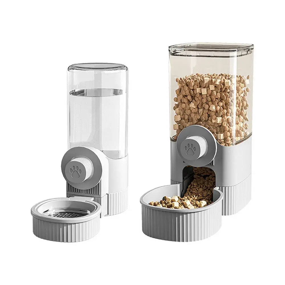 Pet Hanging Automatic Food Feeder Water Dispenser Gravity Dog Cat Cage Hanging Feeder Waterer Set Dog Cat Feeding Bowl