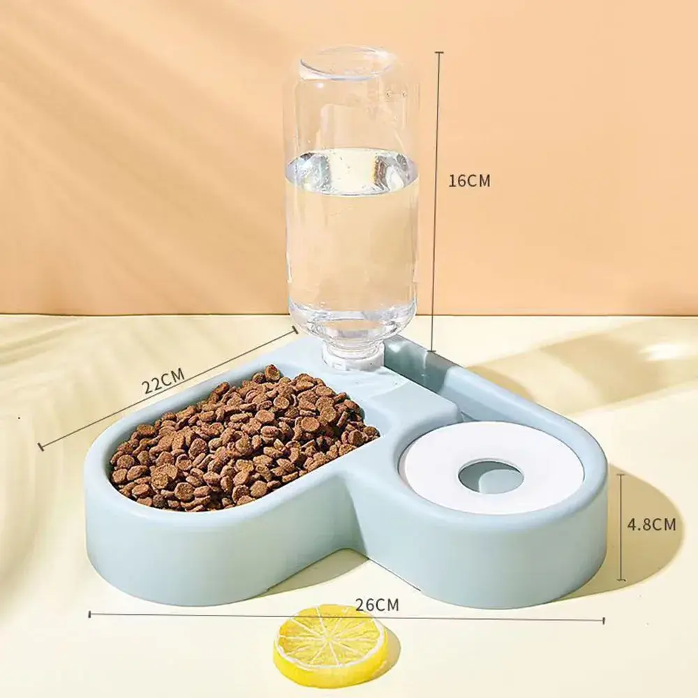 Corner Pet Feeder Cat Automatic Water Feeder Moisture-proof Cat Feeding Bowl with Water Dispenser Dog Cat Drinking and Feeding