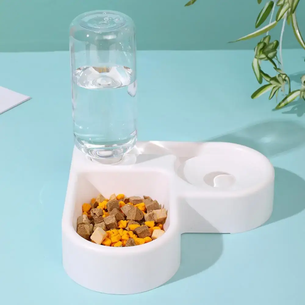 Corner Pet Feeder Cat Automatic Water Feeder Moisture-proof Cat Feeding Bowl with Water Dispenser Dog Cat Drinking and Feeding