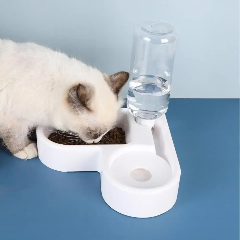 Corner Pet Feeder Cat Automatic Water Feeder Moisture-proof Cat Feeding Bowl with Water Dispenser Dog Cat Drinking and Feeding