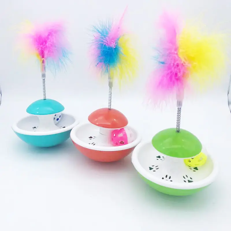 Cat Self-Happiness Toy Pet balance ball toy Pet Interactive Educational Sound Toy Cat Self-Play Feather Teasing Wand