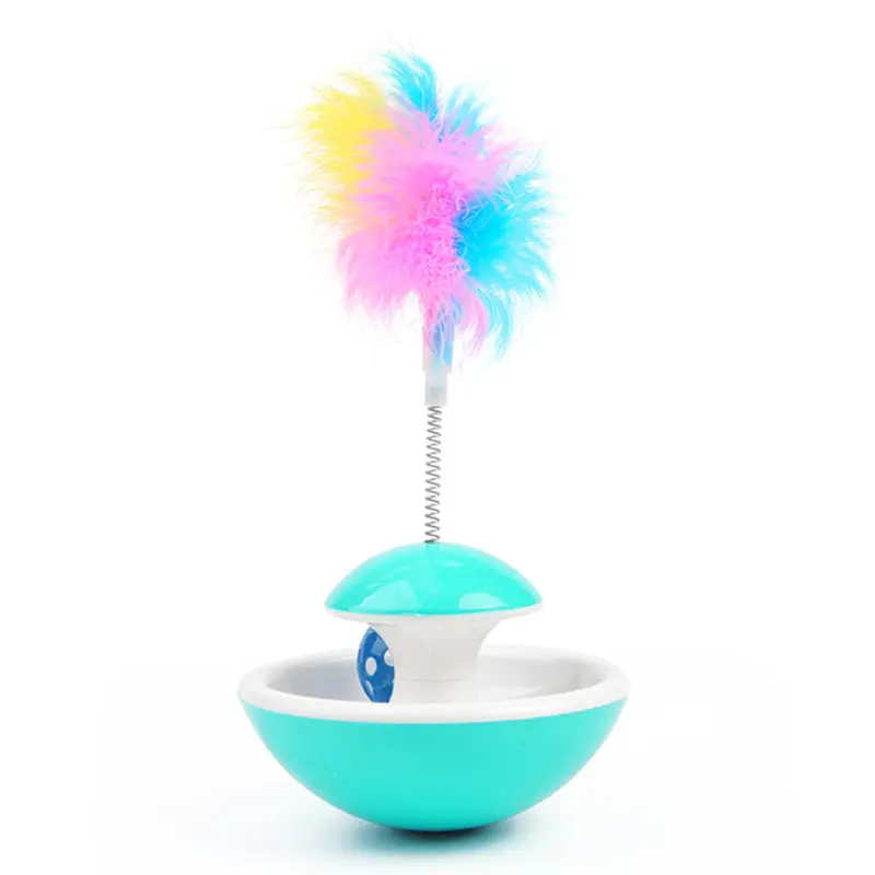 Cat Self-Happiness Toy Pet balance ball toy Pet Interactive Educational Sound Toy Cat Self-Play Feather Teasing Wand