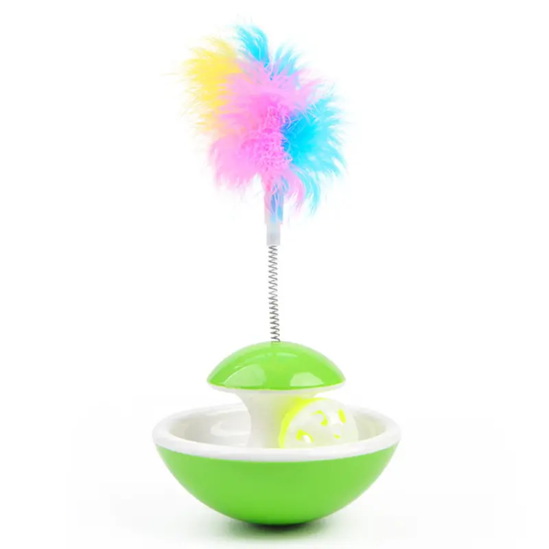 Cat Self-Happiness Toy Pet balance ball toy Pet Interactive Educational Sound Toy Cat Self-Play Feather Teasing Wand