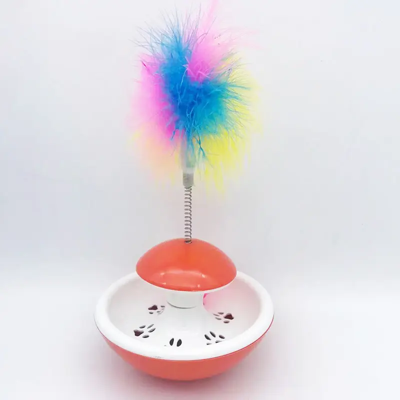 Cat Self-Happiness Toy Pet balance ball toy Pet Interactive Educational Sound Toy Cat Self-Play Feather Teasing Wand