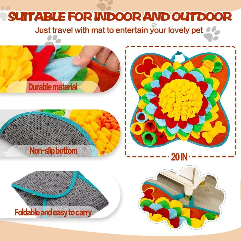 Pet Sniffing Training Mat Slow Food Mat Dogs Cats Educational Stress Relief Bite Resistant  Pets Eco-friendly Training Blanket