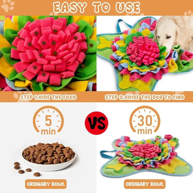 Pet Sniffing Training Mat Slow Food Mat Dogs Cats Educational Stress Relief Bite Resistant  Pets Eco-friendly Training Blanket