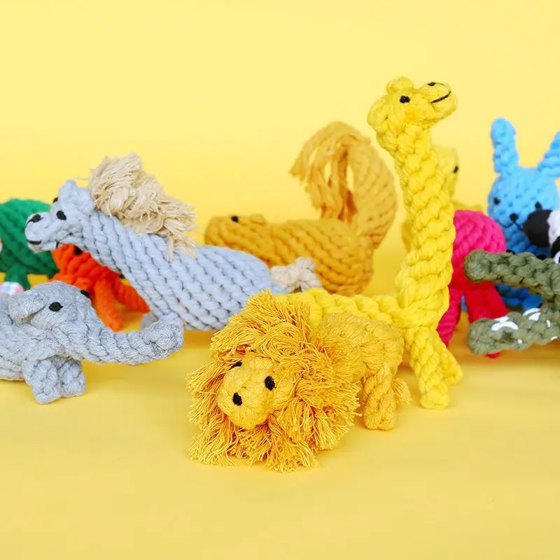 1pcs Bite Resistant Rope Knot Toy Pet Dog Chew Toys for Small Dogs Cleaning Teeth Puppy Dog Toy Playing Animals Dogs Toys Pets