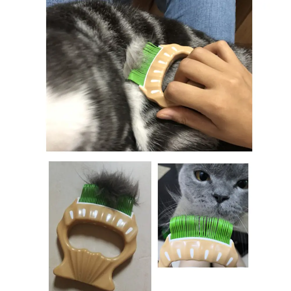 Gentle Pet Grooming Brush for Dogs & Cats - Stretch Nylon Comb Reduces Shedding Painless Hair Removal with Ergonomic Grip Design