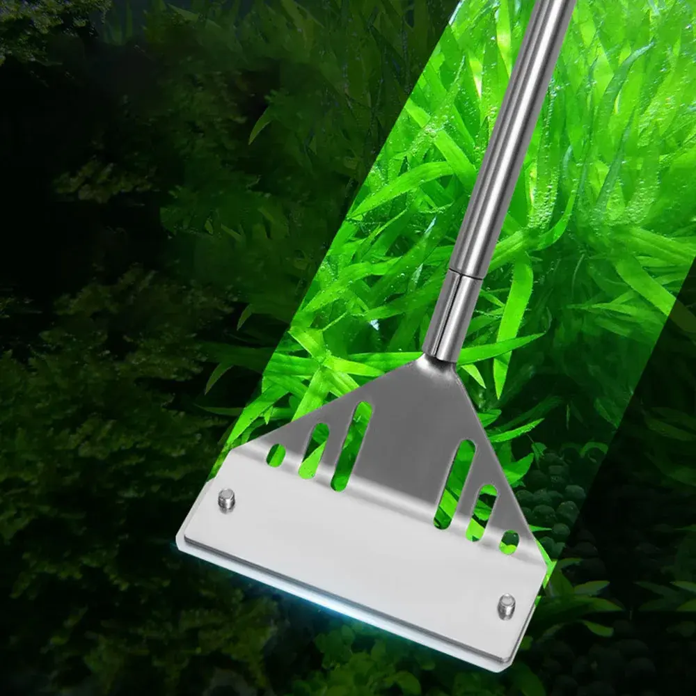 Aquarium Cleaning Tool Stainless Steel Fish Tank Algae Scraper Flat Sand Dual-use Glass Algae Removal Scraper Aquarium Cleaning