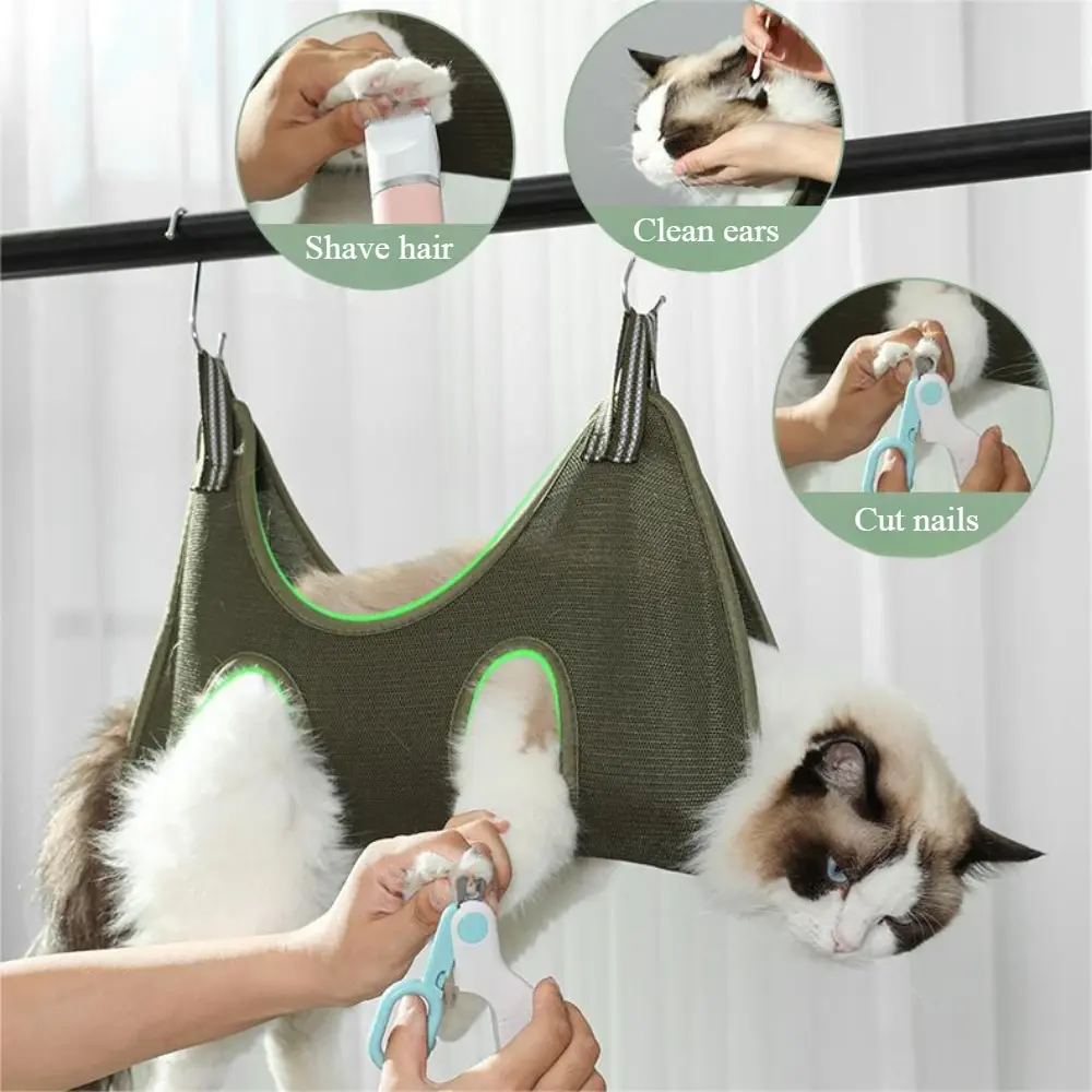Cat Anti Scratch Bite Fixed Bag Pet Fixed Hanging Bag Cat Grooming Cut Nails Cat Dog Grooming Hammock Restraint Bag Pet Supplies