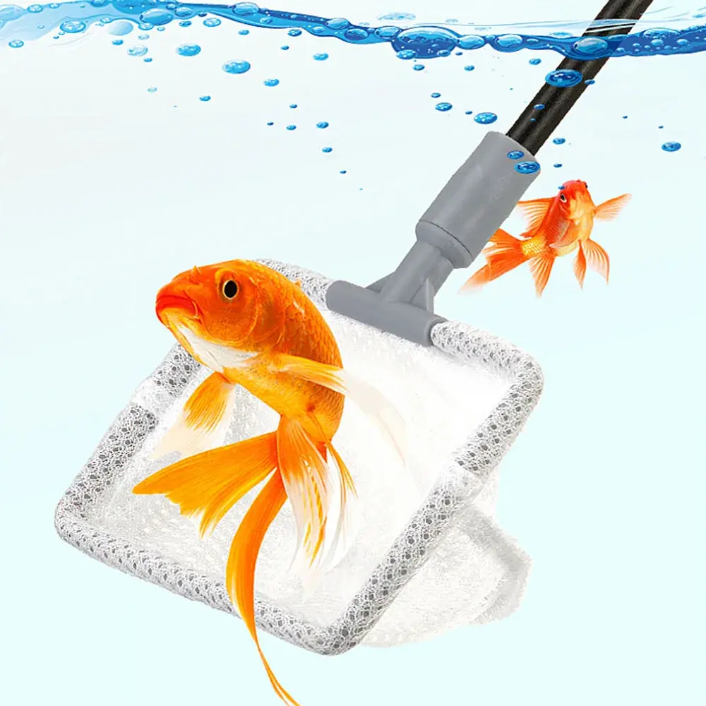 Aquarium Cleaning Tools Kit 5-in-1 Fish Tank Glass Algae Cleaner Set Fish Tanks Scraper Fishing Net Sponge Brush Accessories