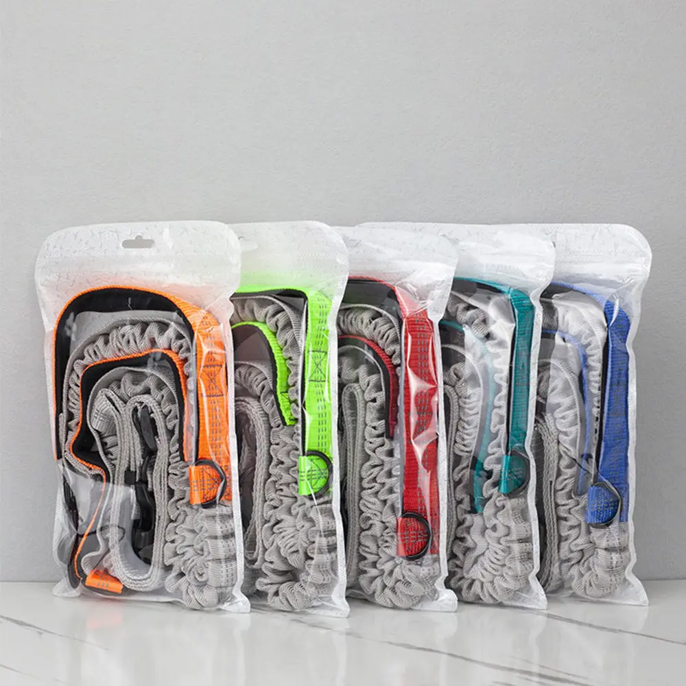 Retractable Reflective Hands Free Dog Leash for Running Jogging with Elastic Traction Rope Metal D-ring Pet Supplies