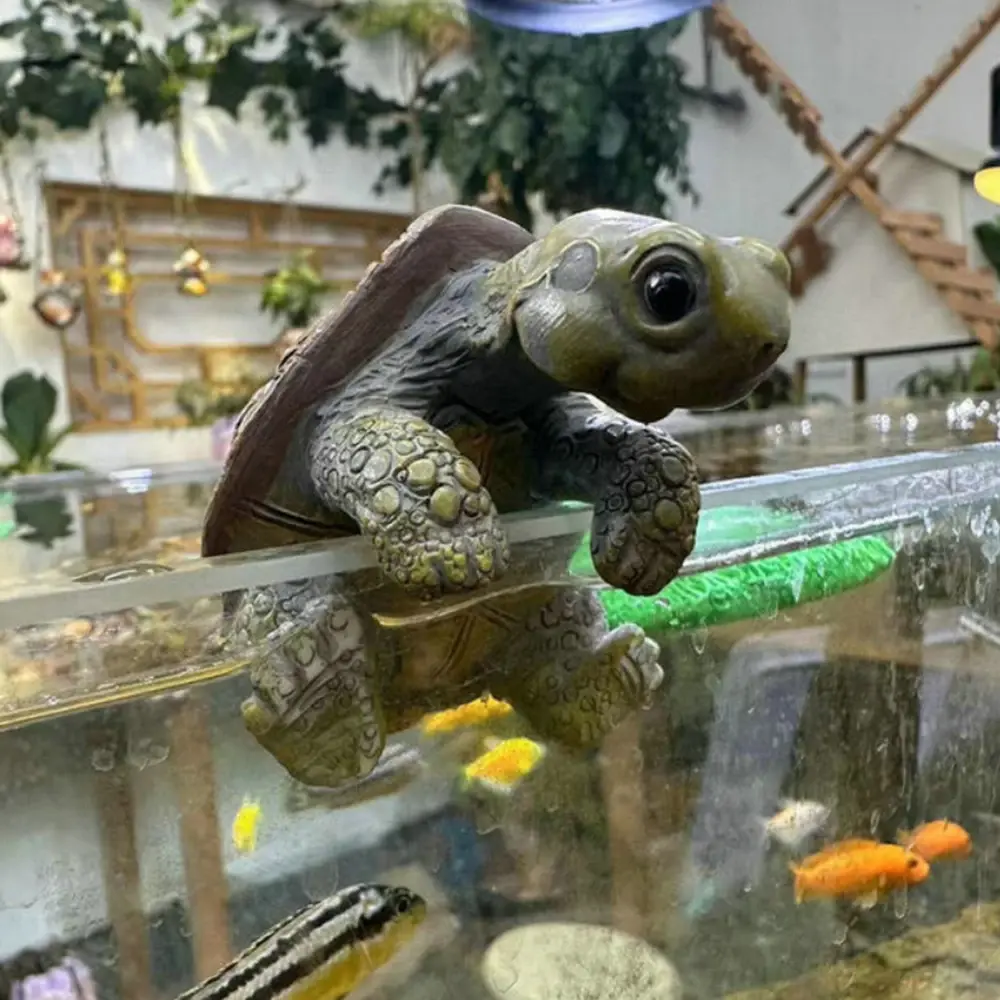 Creative Fish Tank Hanging Turtle Ornaments 3D Resin Simulated Turtle Landscaping Aquarium Decorations