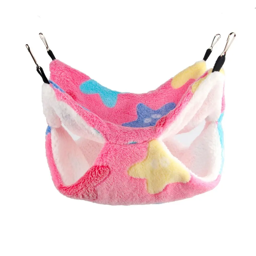Hamster Guinea Pig Hanging Hammock Double Layer Chinchilla Warm Fleece Hanging Hammock Bed Hamster Bed Cage Accessories
