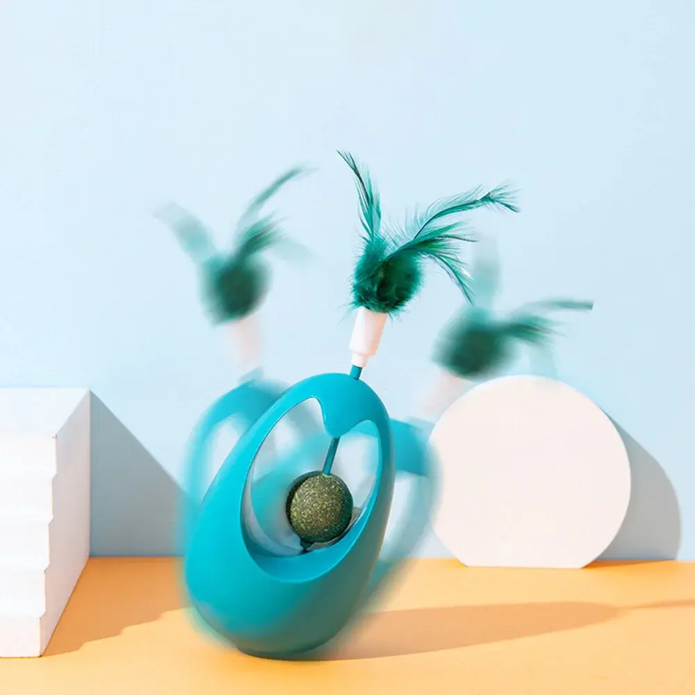 Cat Catnip Ball Tumbler Toys Edible Catmint Chew Molar Toy Cat Teeth Cleaning Ball Training Interactive Catnip Feather Toys