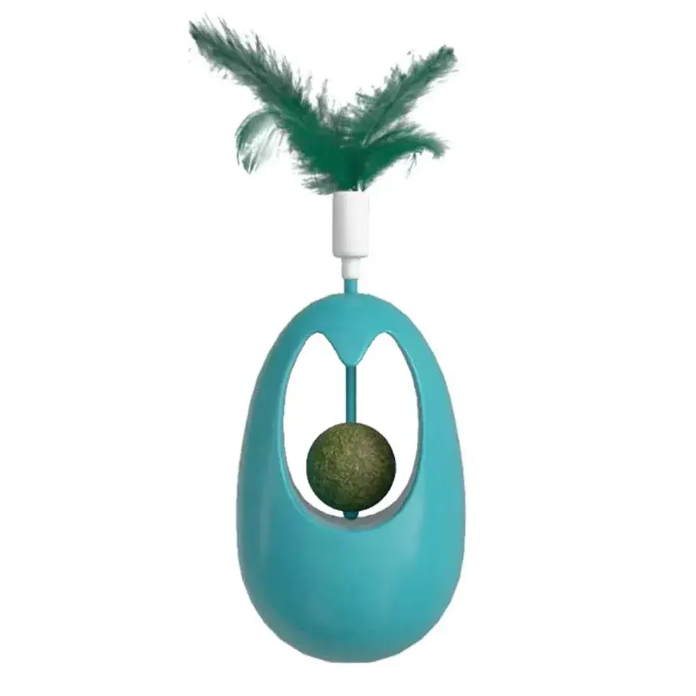 Cat Catnip Ball Tumbler Toys Edible Catmint Chew Molar Toy Cat Teeth Cleaning Ball Training Interactive Catnip Feather Toys