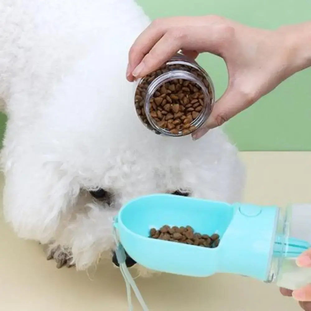 Portable Pet Water & Food Container Set with Collapsible Bowl - Food Grade Material Travel Feeder for Dog Cat Outdoor Activities